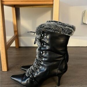 Chic Black Faux Fur Lined Women's Boots